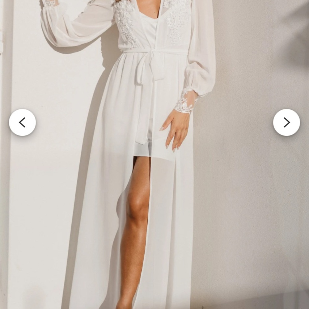 Bridal robe with slip dress